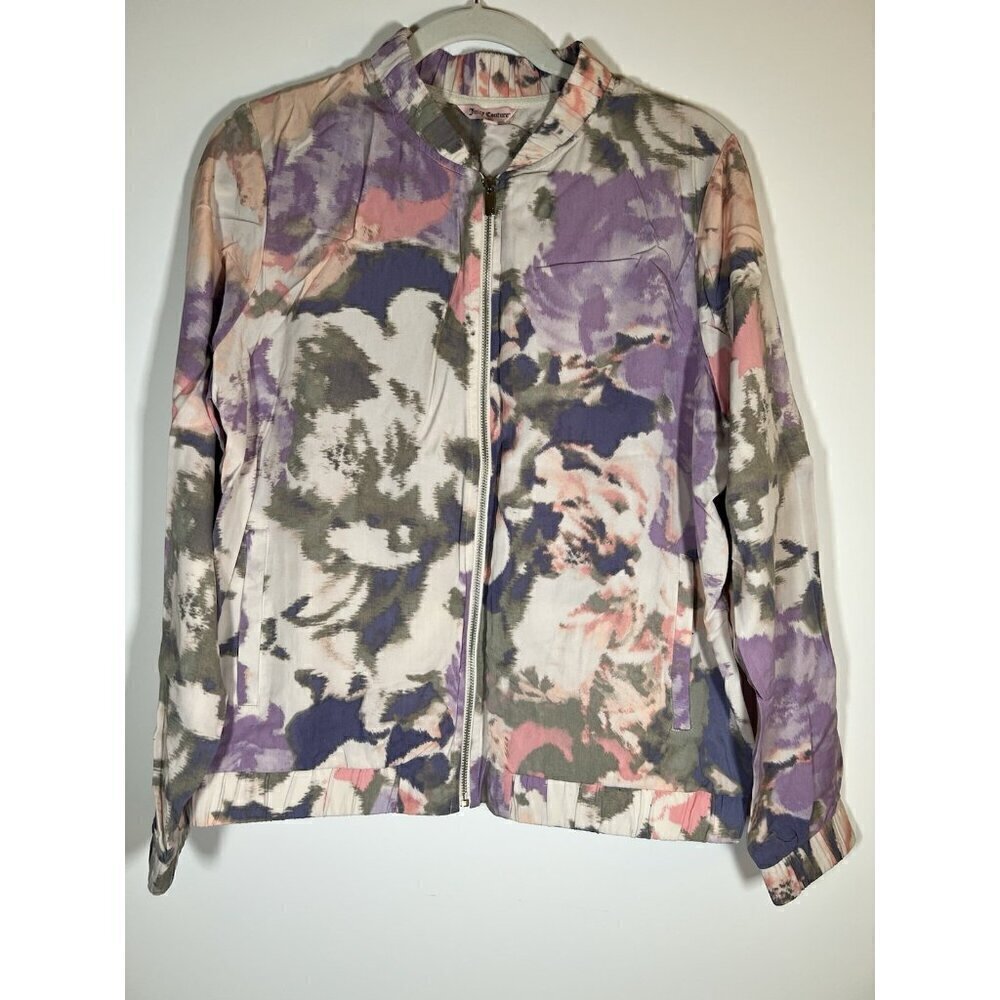 Juicy Couture Y2K pink purple bomber flowy jacket L coquette cottagecore preppy